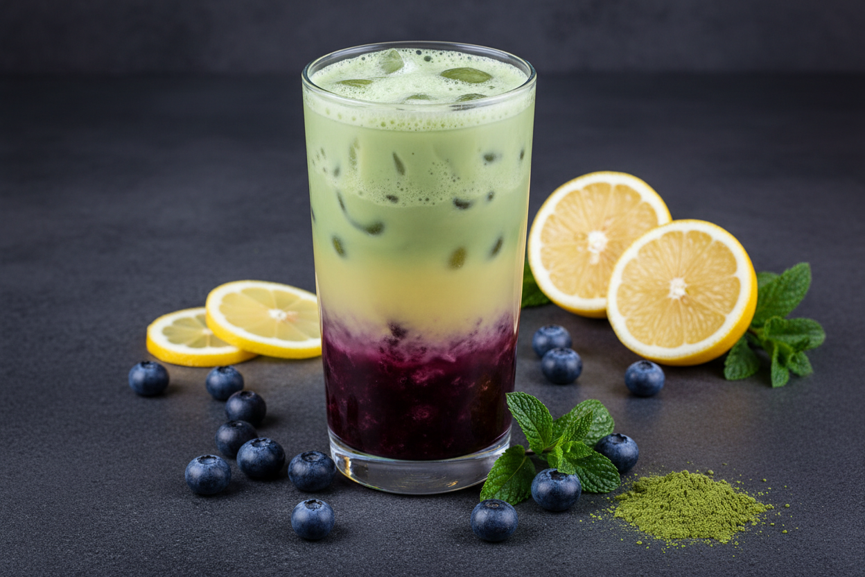 Blueberry Lemon Matcha Fizz: The Bright Side of Calm