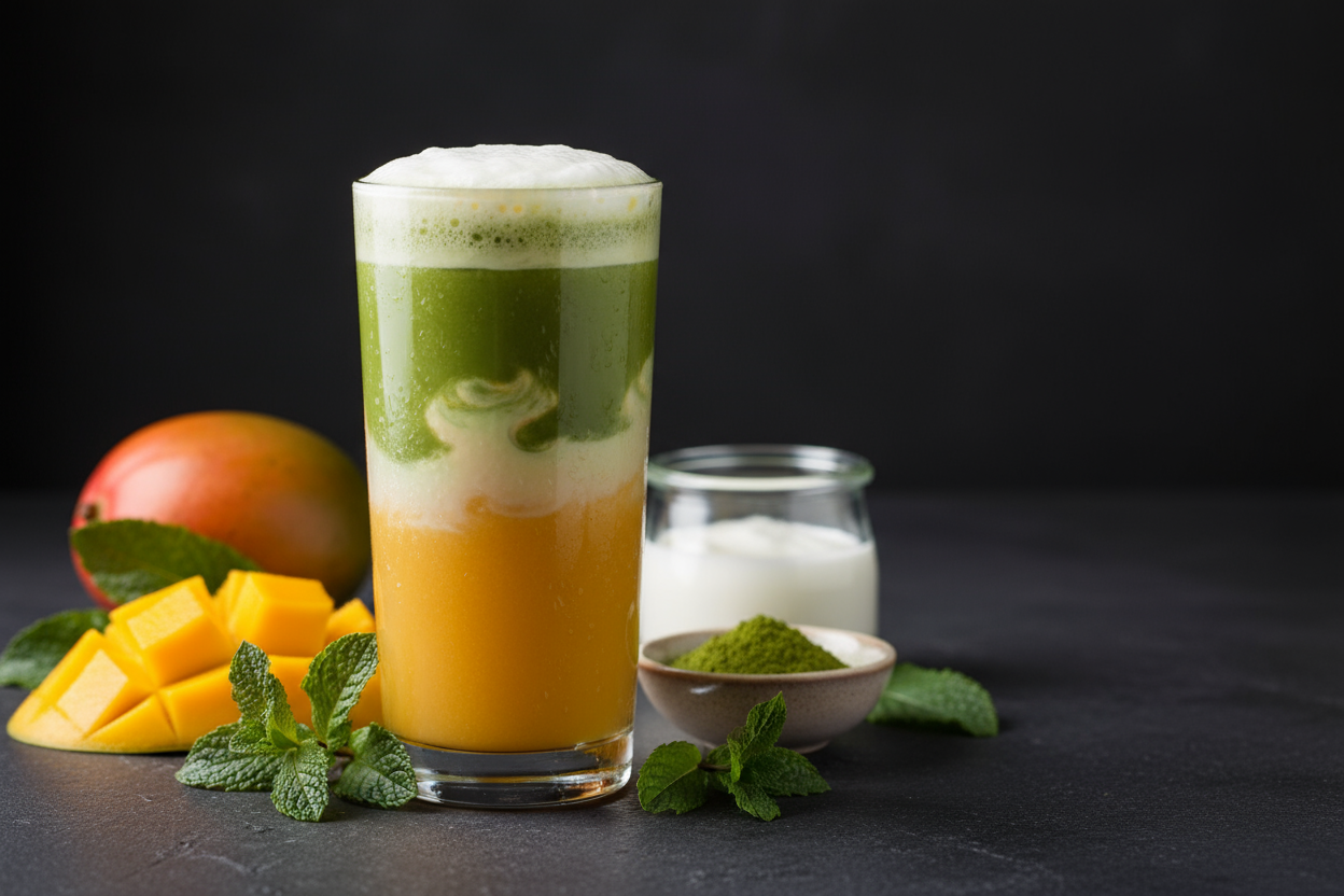 Matcha Mango Lassi Drink: A Tropical Fusion of Calm and Color