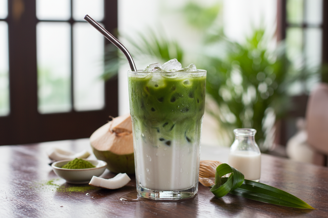 Matcha Coconut Thai Iced Drink: Tropical Calm in a Glass