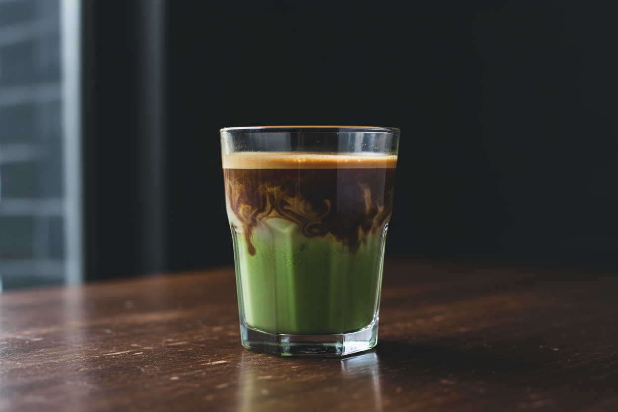 Matcha Espresso Fusion (Dirty Matcha): Calm Meets Bold