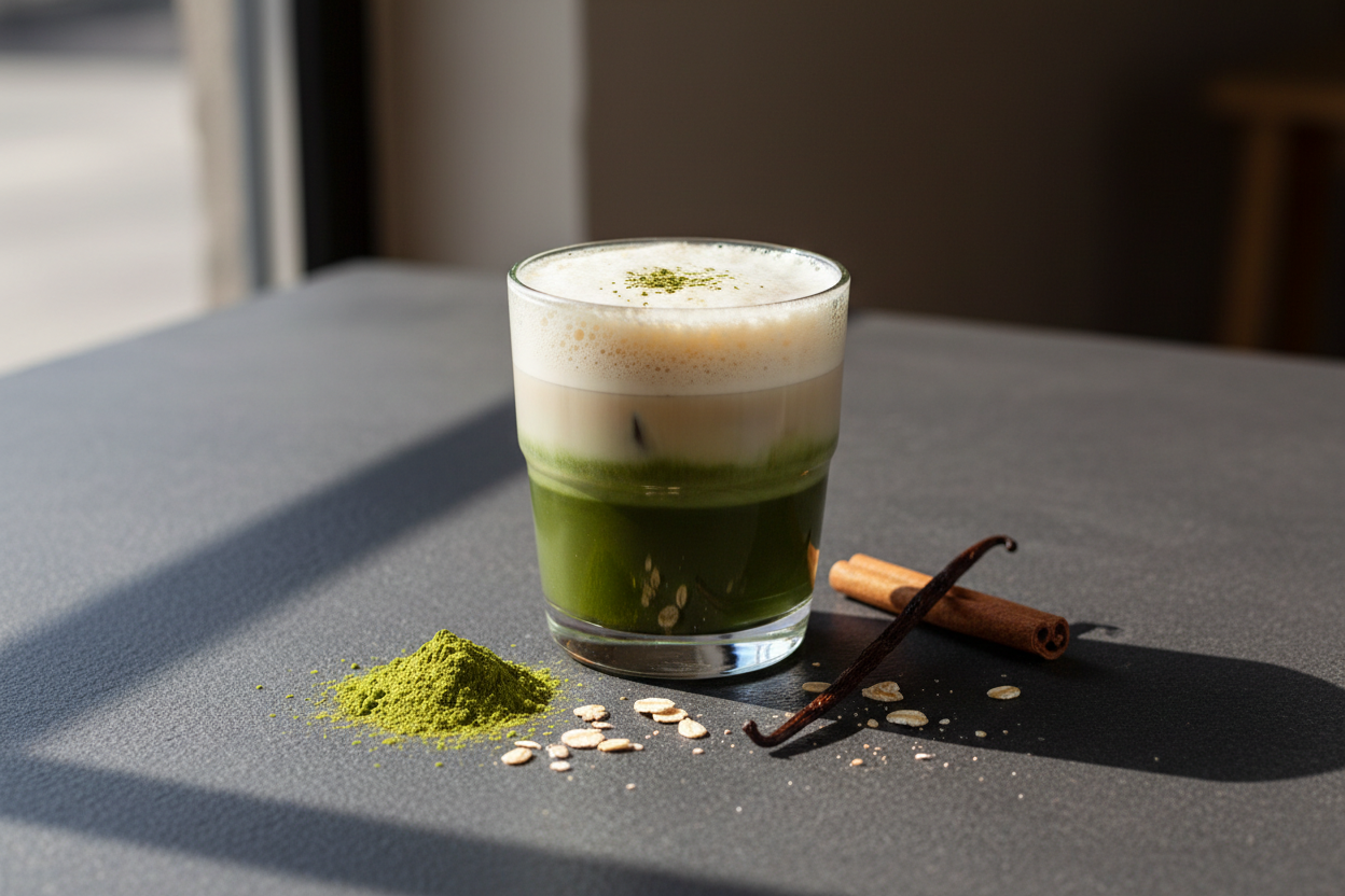 Matcha Oatmeal Latte Drink: Breakfast in a Cup
