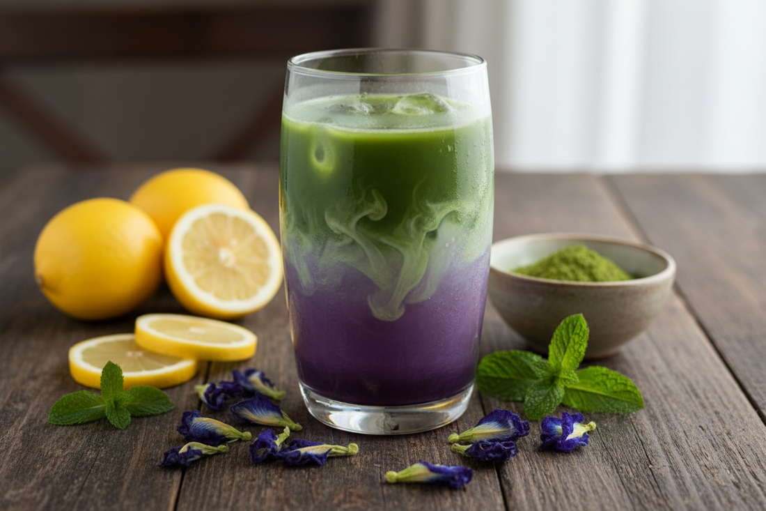 Matcha Butterfly Pea Flower Lemonade: The Color-Changing Calm