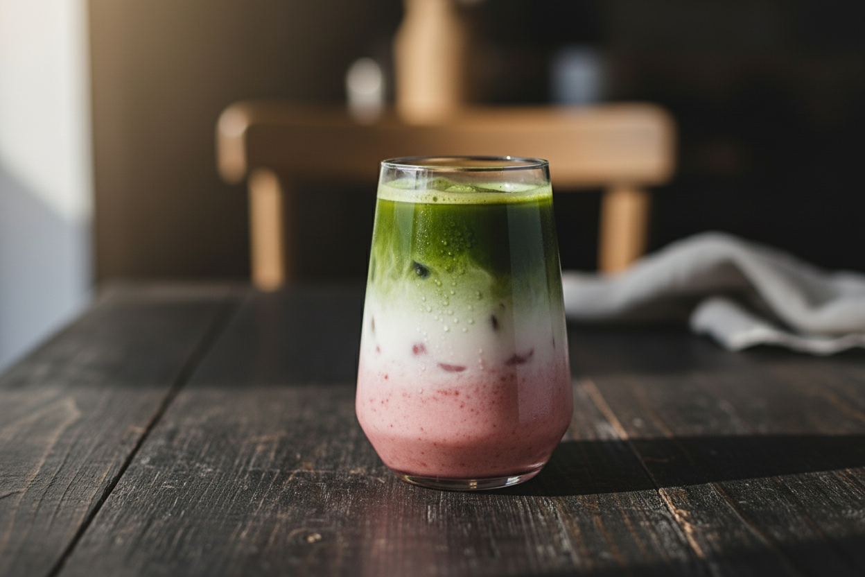Strawberry Matcha Latte: Sweet Calm in Layers