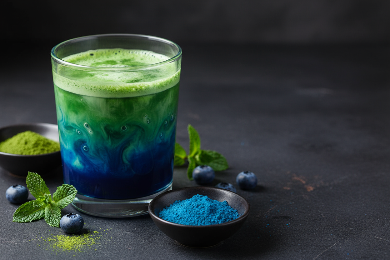 Matcha Blue Spirulina Latte: Colorful Calm and Clean Energy