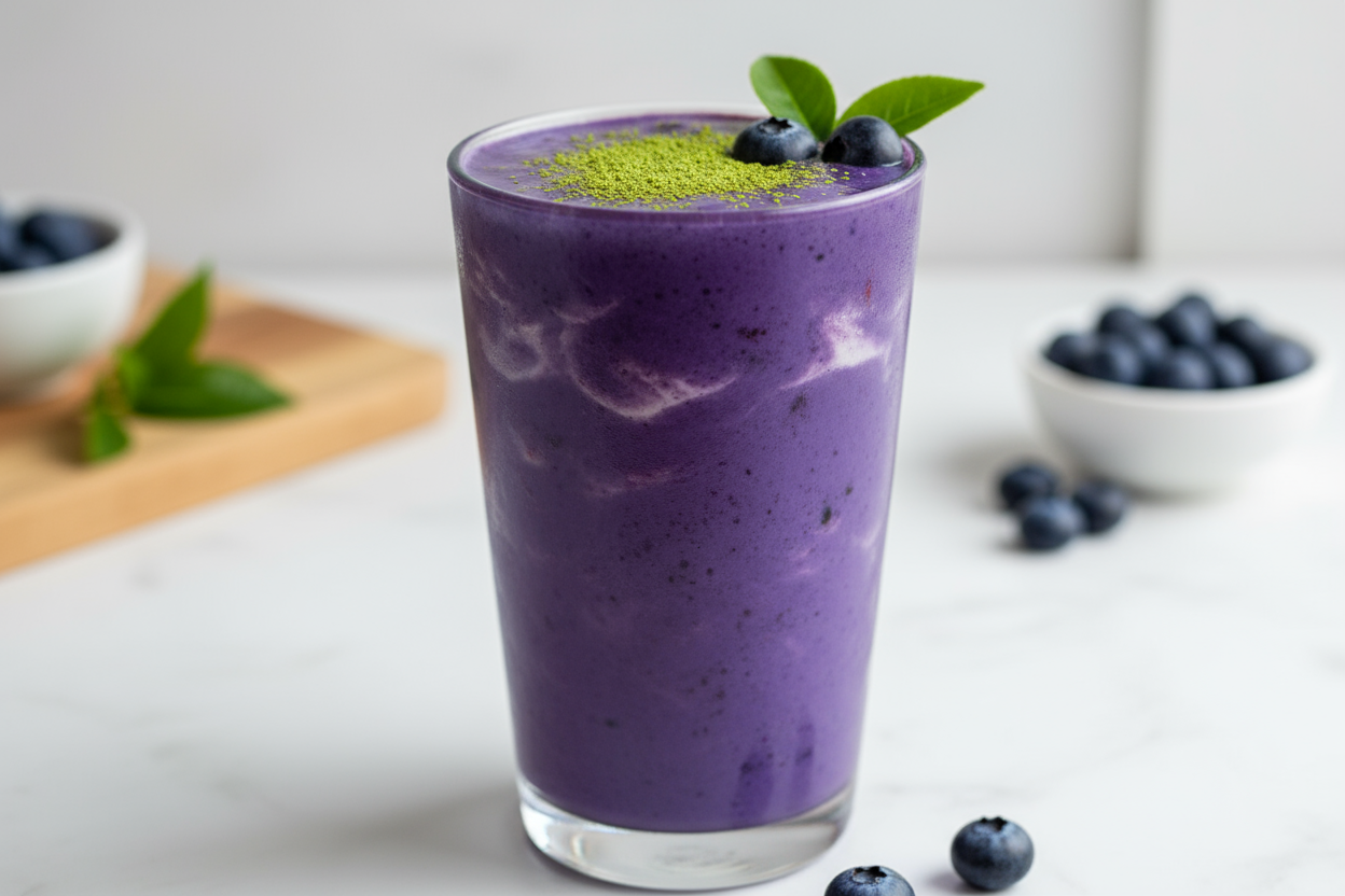 Blueberry Matcha Smoothie: Calm Energy, Bright Mind