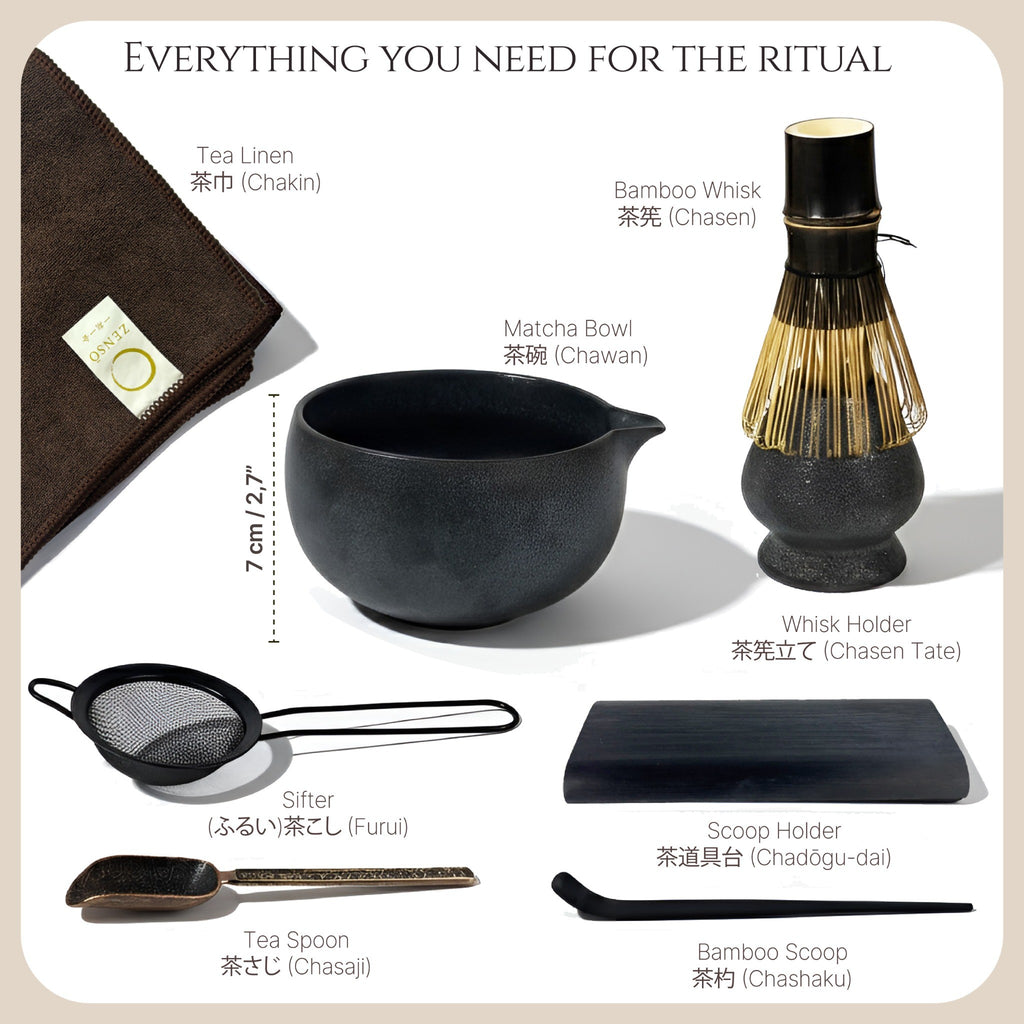 ZENSŌ 8-Piece Matcha Ceremony Set (Matcha Whisk Set)