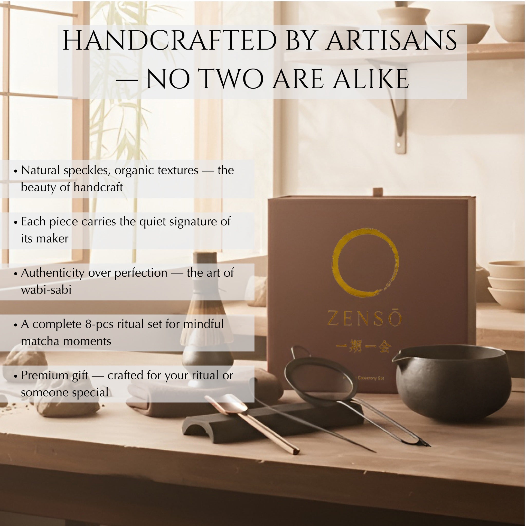 ZENSŌ 8-Piece Matcha Ceremony Set (Matcha Whisk Set)