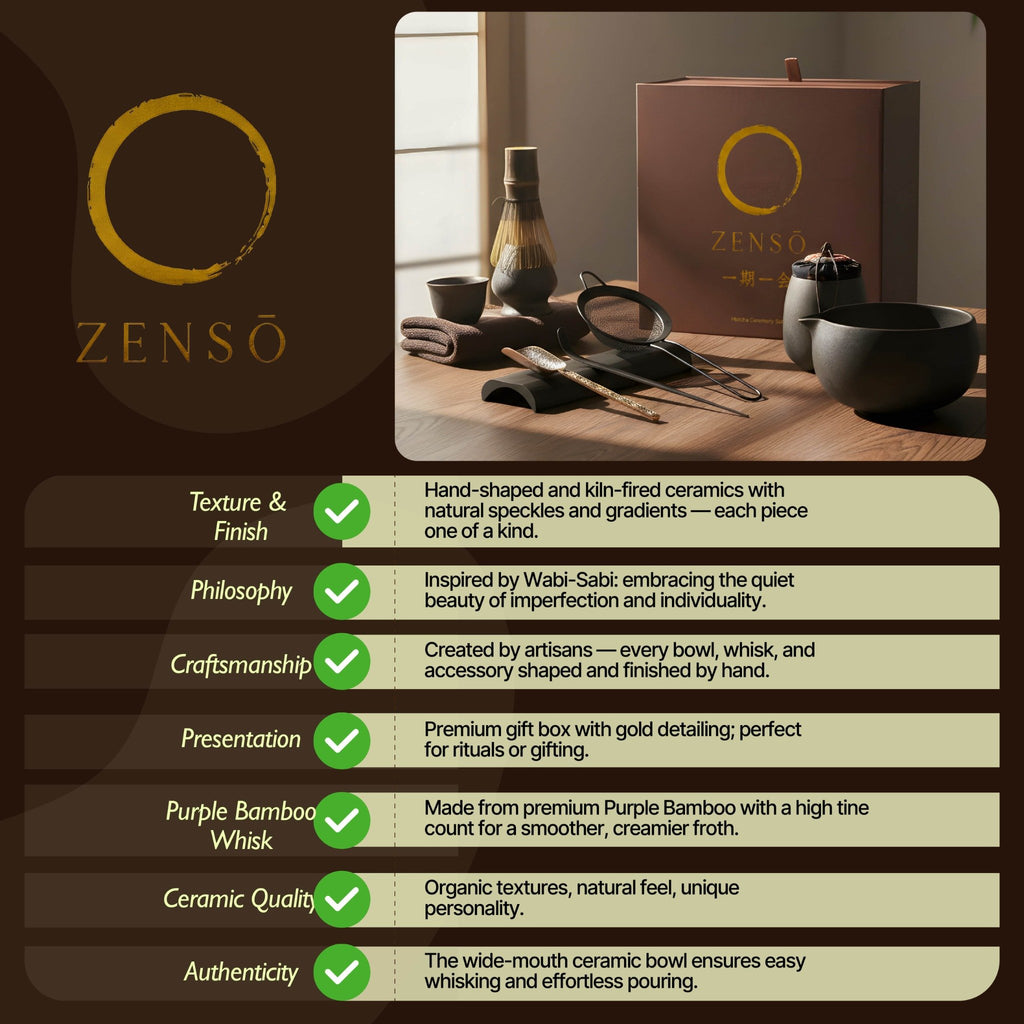 ZENSŌ 8-Piece Matcha Ceremony Set (Matcha Whisk Set)
